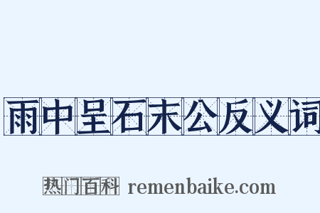 雨中呈石末公反义词是什么意思的图片